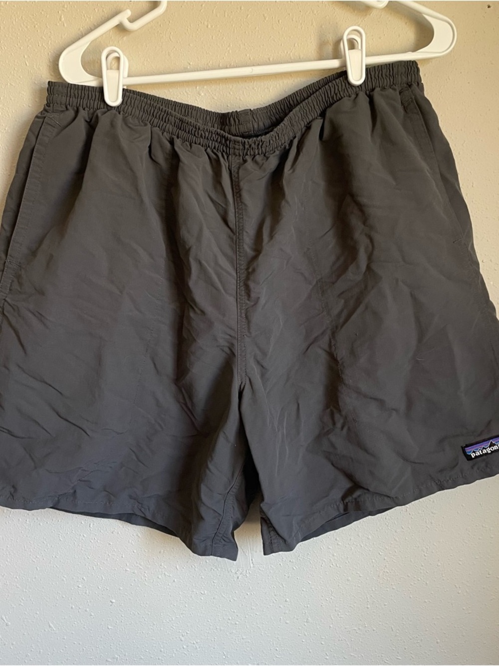 Patagonia Charcoal Gray Elastic Waist Swim Shorts Mens